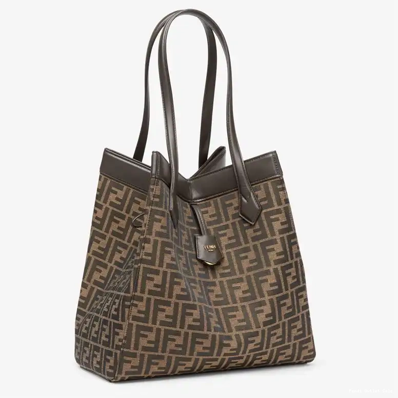 Affordable Fendi Origami Fabric Motif Large In Brown Bag FF 0512